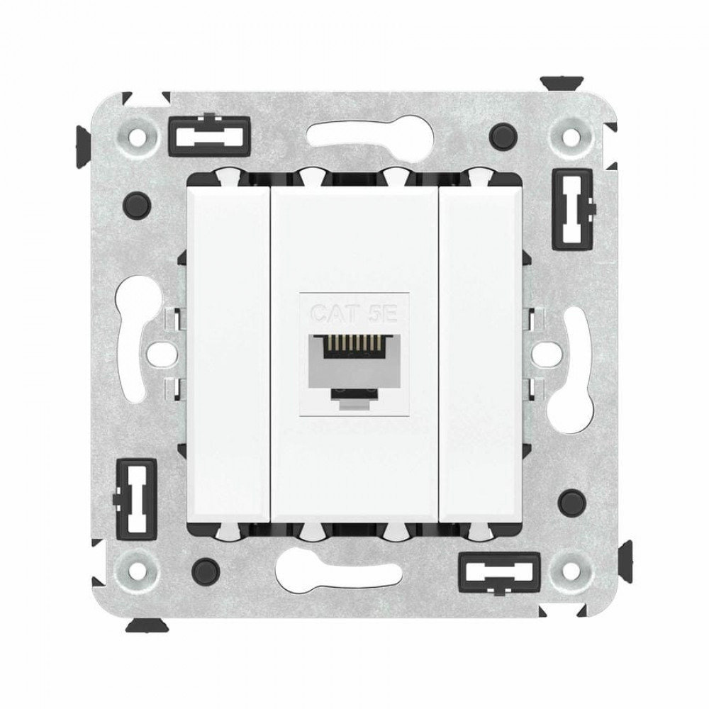 Розетка RJ-45 в стену, кат.5E, Avanti, одинарная, белое облако (4400663). Розетка компьютерная. ДКС