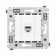 Розетка RJ-45 в стену, кат.5E, Avanti, одинарная, белое облако (4400663). Розетка компьютерная. ДКС