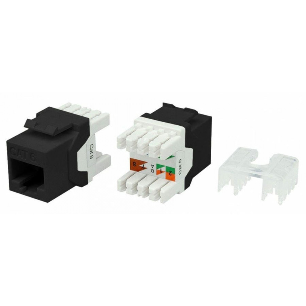 KJ8-8P8C-C6-180-BK. Вставка Keystone Jack RJ-45. Hyperline