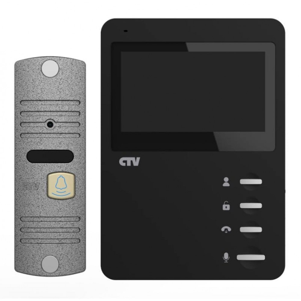 CTV-DP1400N (черный + серебро). Комплект видеодомофона. CTV