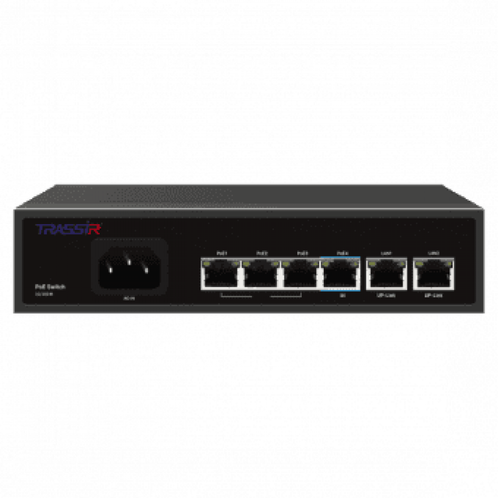 TR-NS1206-65-4PoE. Коммутатор с PoE. Trassir