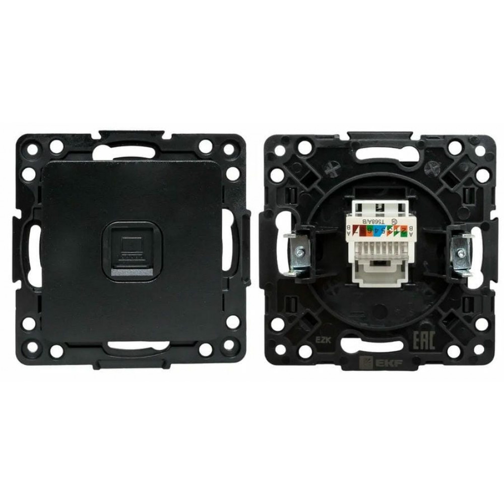 Стокгольм Механизм Розетки RJ-45 1-местной (EZK01-035-10). Механизм Розетки RJ-45 1-местной. EKF