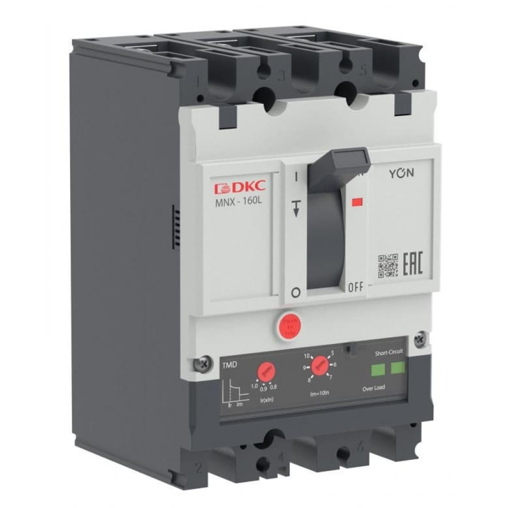 YON pro MNX160L 3P 160A 70kA при AC415V расц. TMD (MNX160L3PTMD0160). Автоматический выключатель в литом корпусе. ДКС