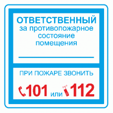 Плёнка (В 02) ответственный за противопожарное состояние (200х200). Пленка. Прочие российские