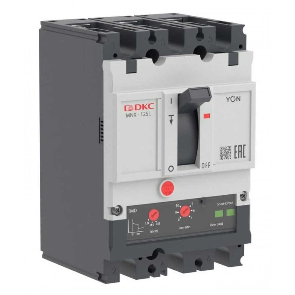 YON pro MNX125L 3P 125A 70kA при AC415V расц. TMD (MNX125L3PTMD0125). Автоматический выключатель в литом корпусе. ДКС