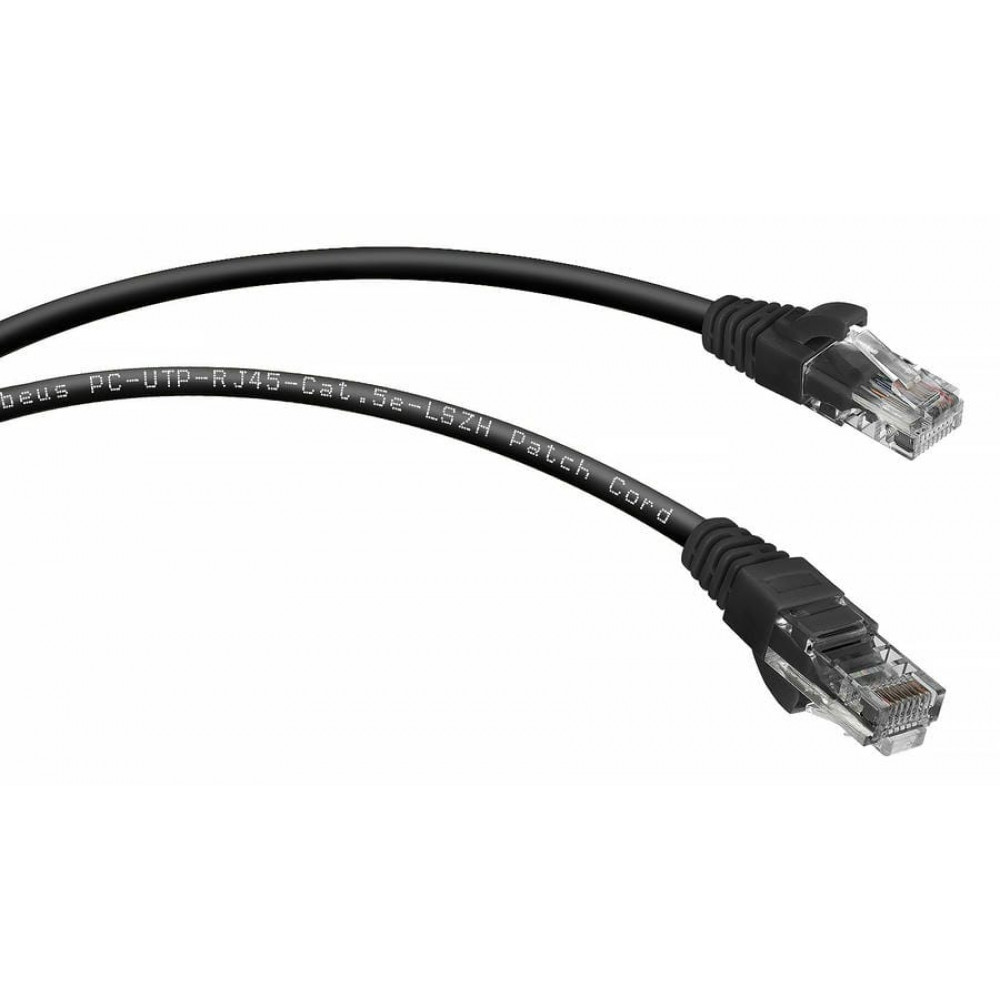 PC-UTP-RJ45-Cat.5e-0.5m-BK-LSZH (9536c), чёрный. Патч-корд медный. CABEUS