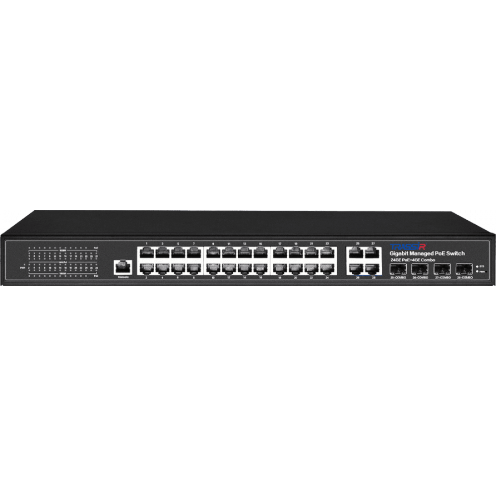 TR-NS24284C-400-24PoE. Коммутатор с PoE. Trassir