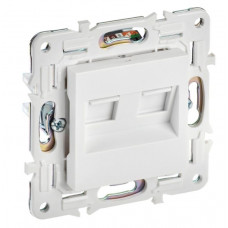 SKANDY Розетка компьютерная двойная RJ45 кат.5E SK-K03W скрытой установки арктический белый (SK-K20-1-K01). Розетка компьютерная. IEK