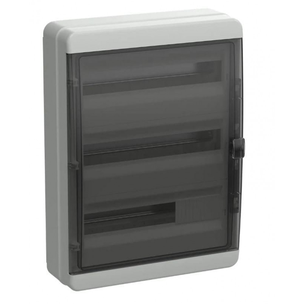 Корпус пластиковый навесной TEKFOR КМПн-54 IP65 черная прозрачная дверь (TF5-KP72-N-54-65-K03-K02). Корпус пластиковый. IEK