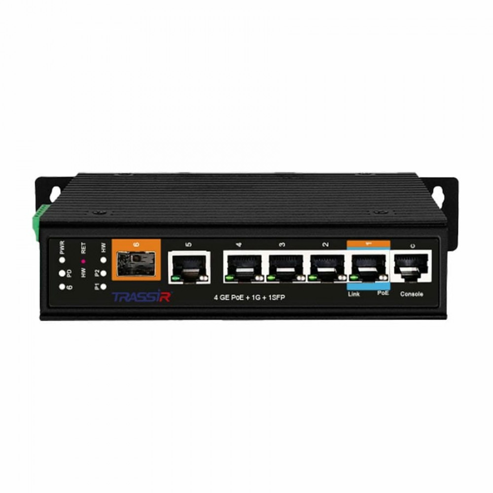 TR-NS25061S-180-4POE. Коммутатор с PoE. Trassir