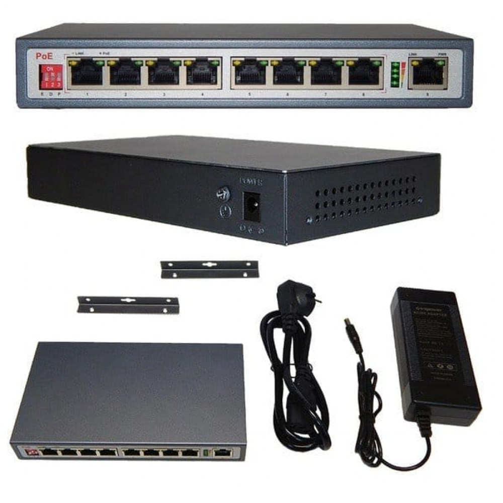 CO-SWP9C. Коммутатор 8-портовый Gigabit Ethernet с PoE. ComOnyx