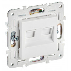 SKANDY Розетка компьютерная двойная RJ45 кат.6 SK-K04W скрытой установки арктический белый (SK-K20-2-K01). Розетка компьютерная. IEK