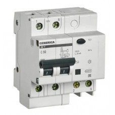 GENERICA АД12 2Р 50А 30мА (MAD15-2-050-C-030). Автоматический выключатель дифференциального тока. IEK