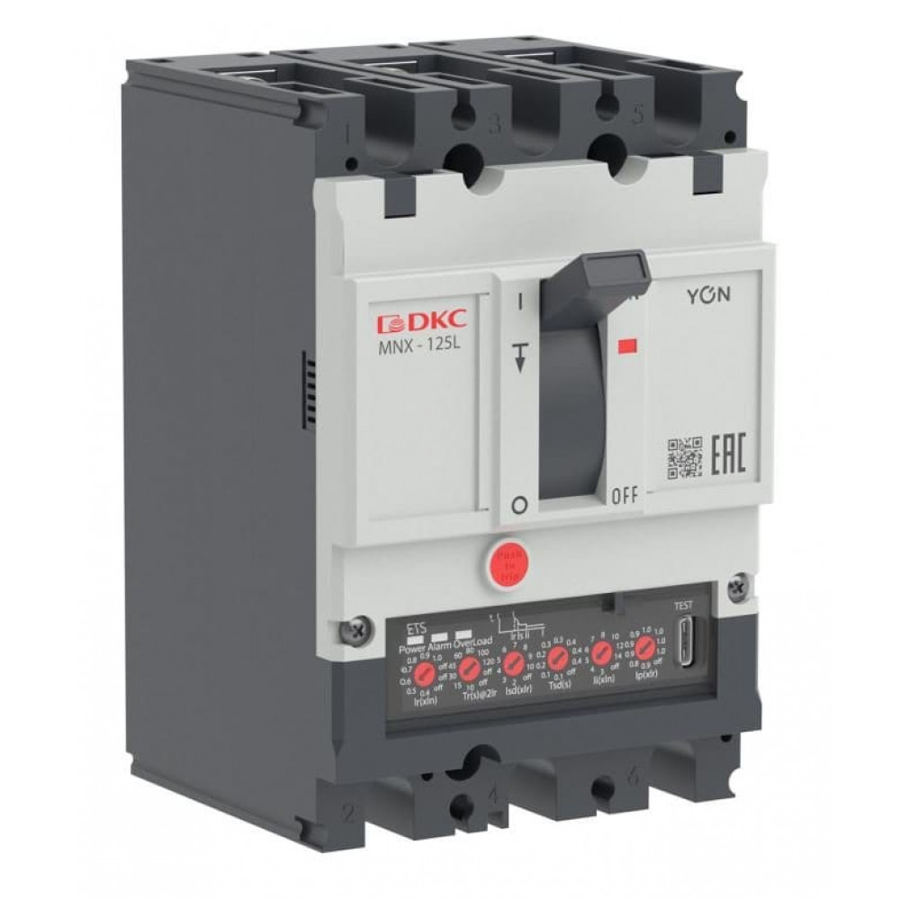YON pro MNX125L 3P 125A 70kA при AC415V расц. ETS (MNX125L3PETS0125). Автоматический выключатель в литом корпусе. ДКС