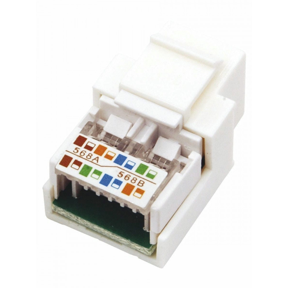 Модуль Keystone Jack RJ-45(8P8C), UTP, CAT 5e, тип 180 градусов, белый REXANT (03-1011). Модуль Keystone Jack. Rexant