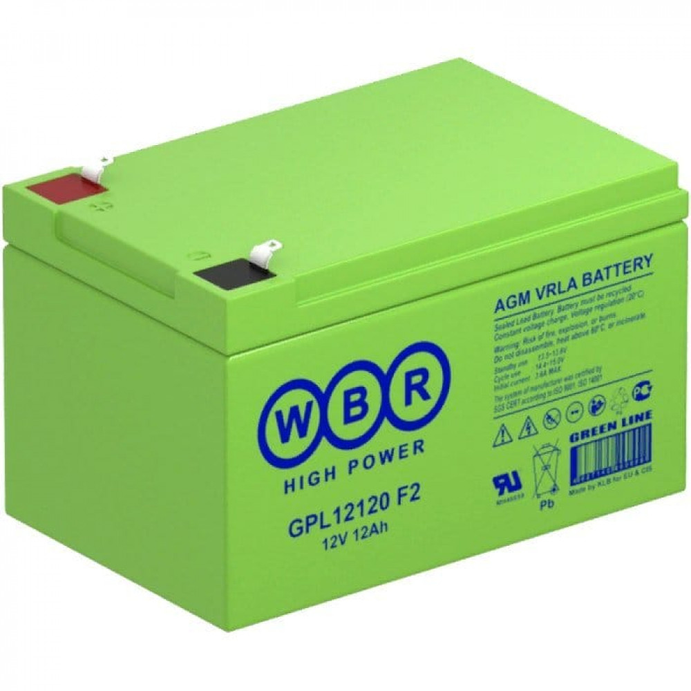 WBR GPL12120 F2. Аккумулятор герметичный свинцово-кислотный. WBR