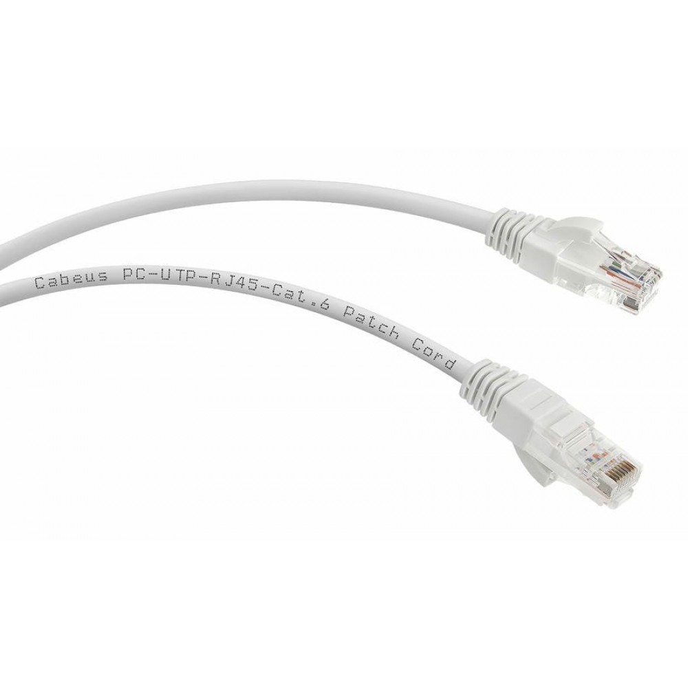 PC-UTP-RJ45-Cat.6-3m-WH (8673c), белый. Патч-корд медный. CABEUS