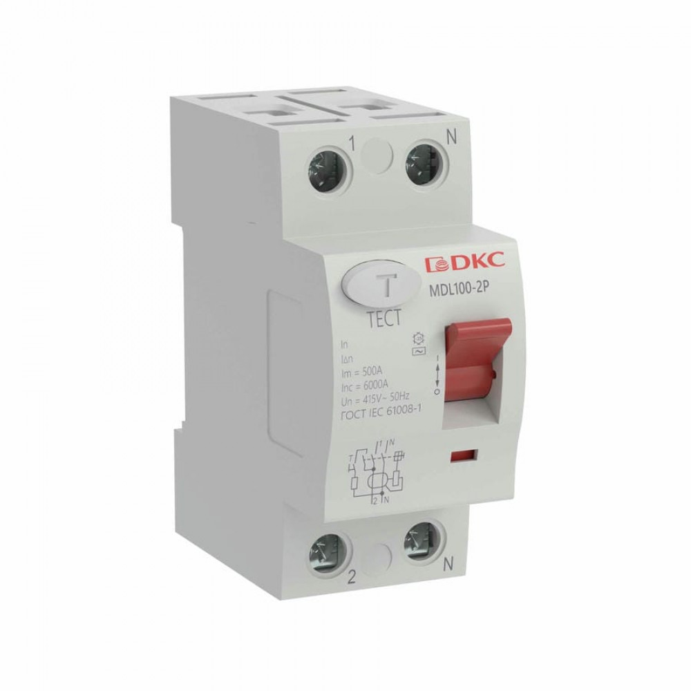 YON MAX MDL100 ВДТ 2P 300mA 40A AC (MDL100-2P4-40-AC). Выключатель дифференциального тока (УЗО). ДКС