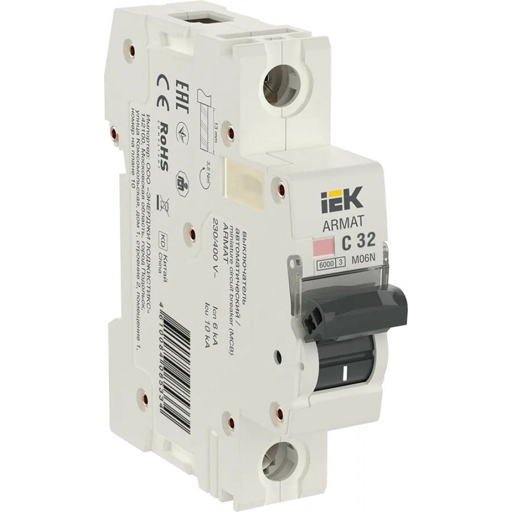 M06N 1P C 32А 6кА ARMAT (AR-M06N-1-C032). Автоматический выключатель. IEK