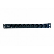 NTSS-PDU-DA2037 гор.размещ. 9xSchuko базовые 16A клеммная колодка. Блок розеток 19. NTSS