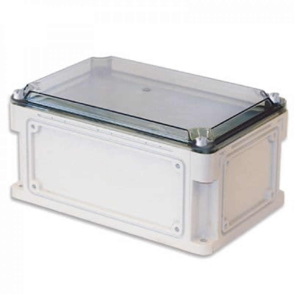 Корпус RAM box 300х150х160, высота крышки 35 мм, IP67 (531311). Корпус с фланцами и прозрачной крышкой, без монтажной платы. ДКС