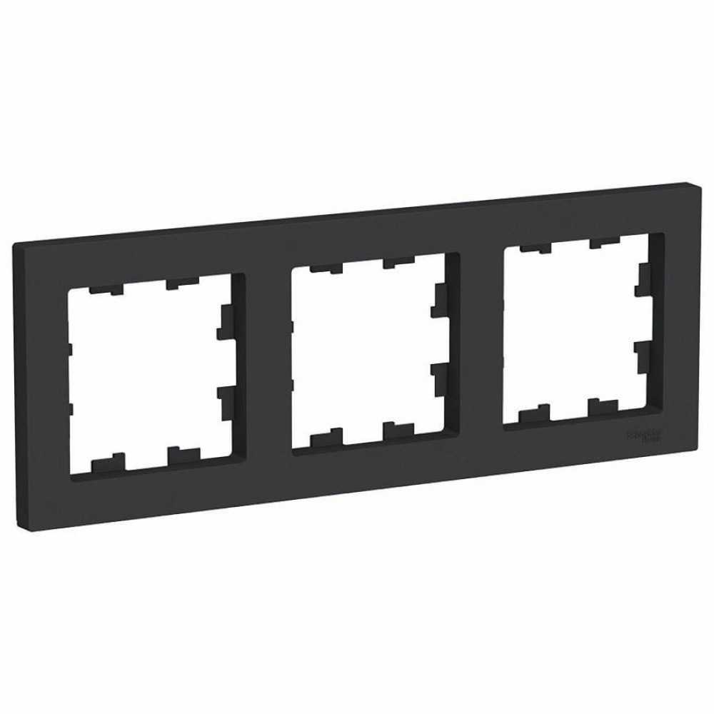 AtlasDesign рамка 3-местная универсальная, карбон (ATN001003). Рамка. Systeme Electric