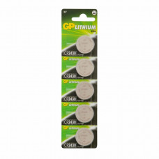 GP Lithium CR2430 (GP CR2430-2C5 100/1000), упак. 5 шт. БЛИСТЕР. Литиевые дисковые батарейки. GP Batteries