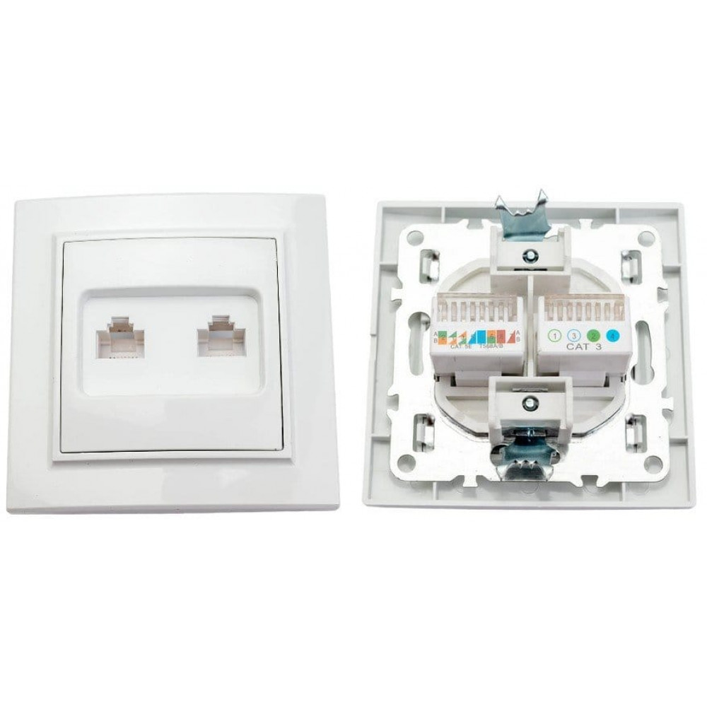 Минск Розетка RJ-45+Phone СП (ERK00-135-10). Розетка RJ-45+Phone СП. EKF