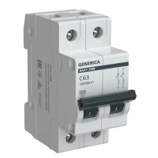 GENERICA ВА47-29М 2P C 63А 4,5кА (MVA21-2-063-C-G). Автоматический выключатель. IEK