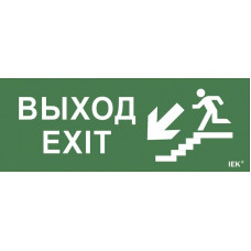 Этикетка самоклеящаяся 240х90мм Выход/лестница вниз/фигура (LPC10-1-24-09-VLVNF). Этикетка самоклеящаяся. IEK