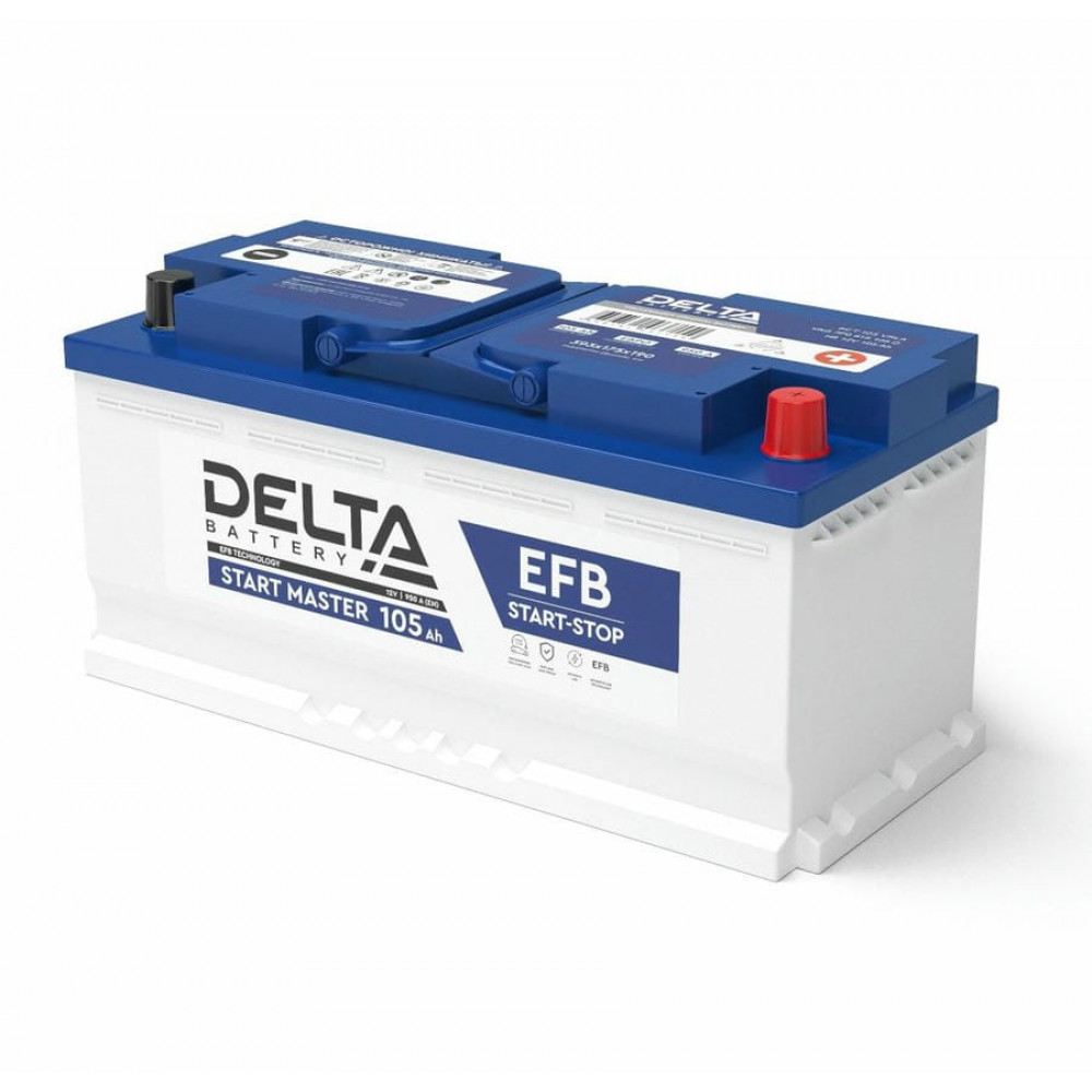 DELTA START MASTER 105 Ah EFB. Аккумулятор автомобильный герметичный свинцово-кислотный. Delta