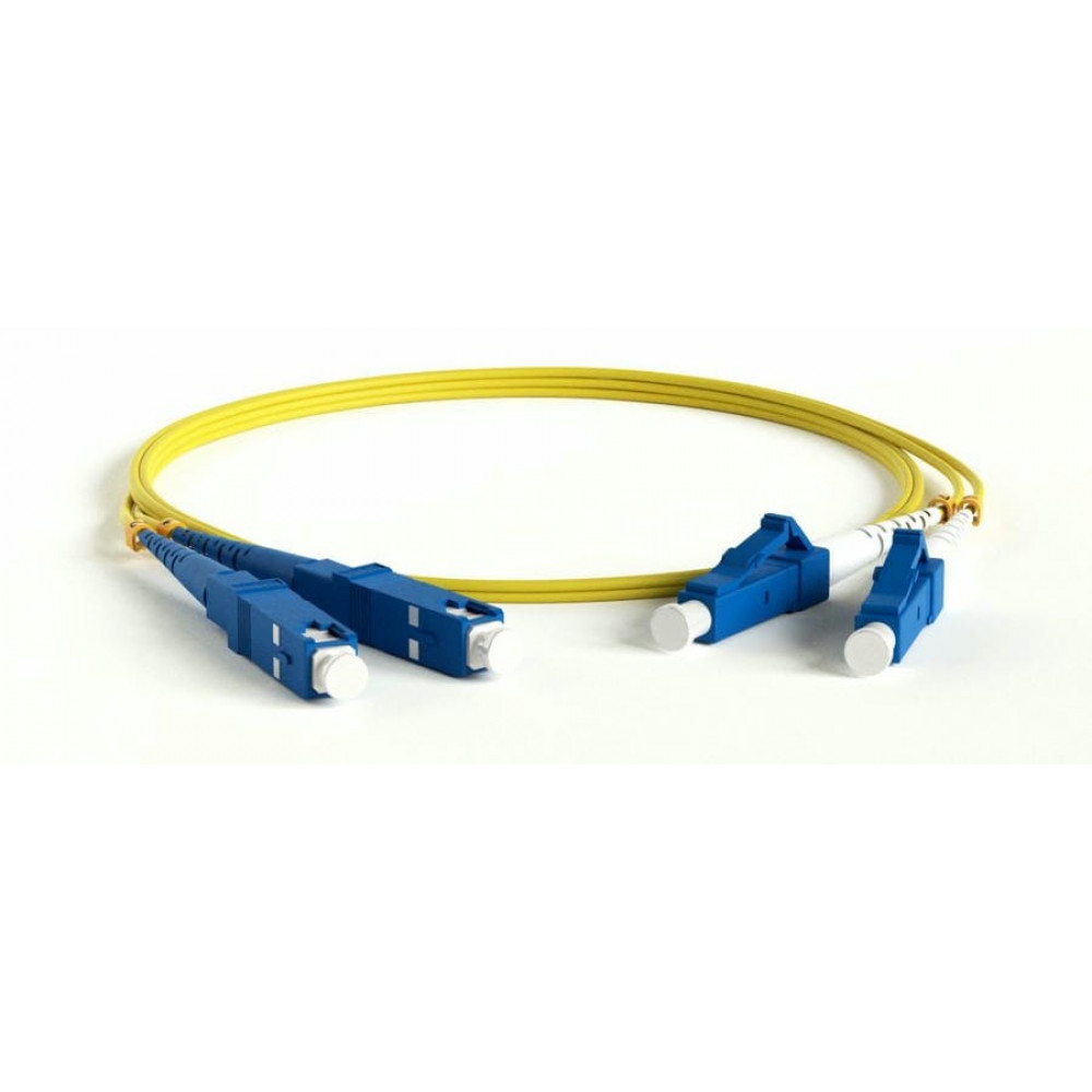 FC-D2-9-LC/UR-SC/UR-H-10M-LSZH-YL. Патч-корд волоконно-оптический одномодовый. Hyperline