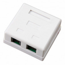 Розетка компьютерная внешняя, 2-порта RJ-45 (8P8C), UTP CAT 6 REXANT (03-0136). Розетка RJ-45. Rexant