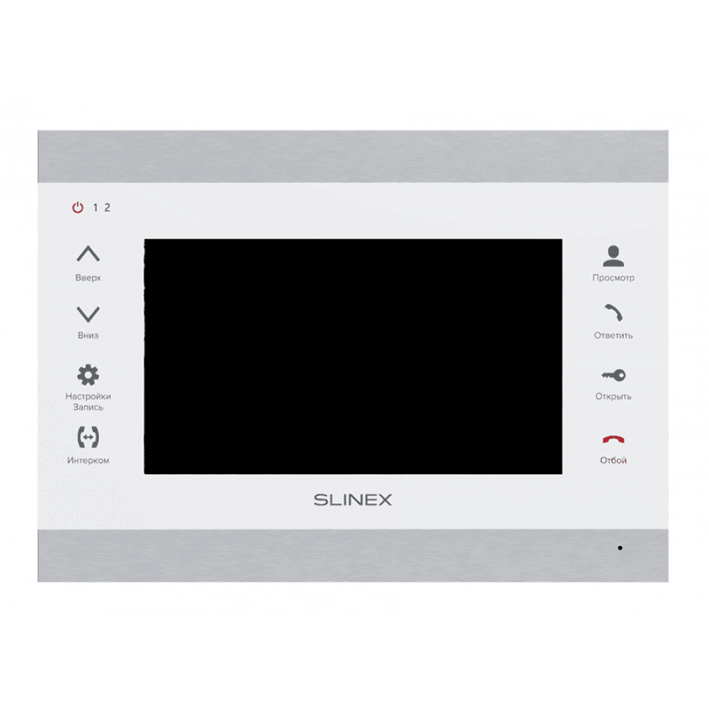 SL-07MHD (серебро+белый). Монитор домофона цветной с функцией «свободные руки». SLINEX