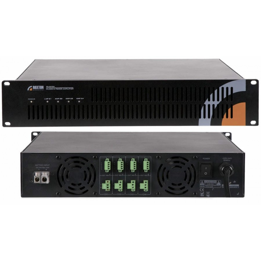 PA-8450. Усилитель трансляционный четырехканальный. ROXTON