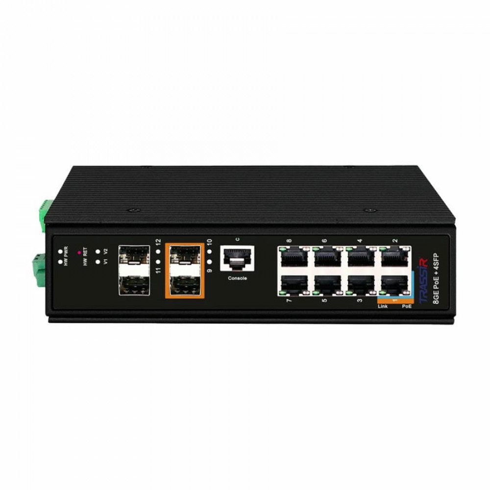 TR-NS27124S-360-8POE. Коммутатор с PoE. Trassir