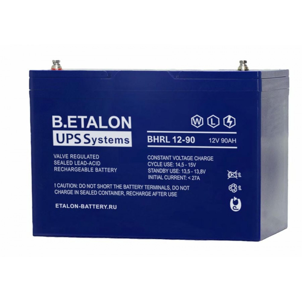 B.ETALON BHRL 12-90. Аккумулятор герметичный свинцово-кислотный. ETALON