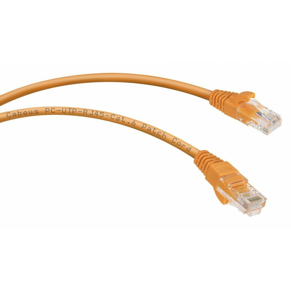 PC-UTP-RJ45-Cat.6-1.5m-OR (8699c), оранжевый. Патч-корд медный. CABEUS