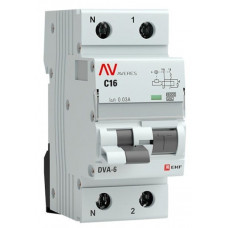 DVA-6 1P+N 16А (C) 30мА (AC) 6кА  AVERES (rcbo6-1pn-16C-30-ac-av). Автоматический выключатель дифференциального тока. EKF