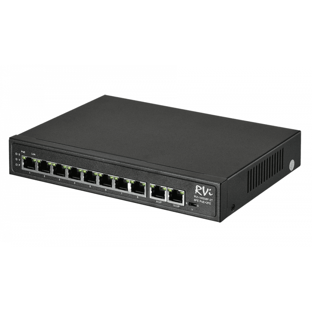RVi-1NS08F-2T. Коммутатор с питанием по PoE. RVi