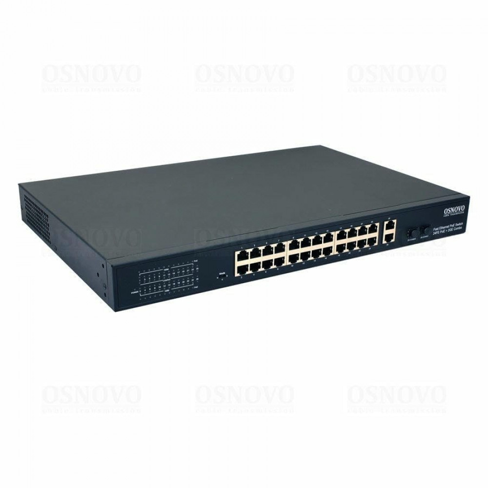SW-62422(400W). Коммутатор 24-портовый Fast Ethernet с PoE. OSNOVO