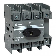 Рубильник 100A 4P с рукояткой управления для прямой установки TwinBlock (tb-100-4p-f). Рубильник. EKF