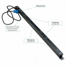 SMART-PDU-32-1P-18C13-6C19-I309-M (12596c). Блок контроля и распределения питания. CABEUS