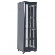 Напольный шкаф 19 42U 600х800х2054, дверь перфорация, черный, RAL 9005 REXANT (04-4266-232). Шкаф телекоммуникационный 19 напольный 42U. Rexant