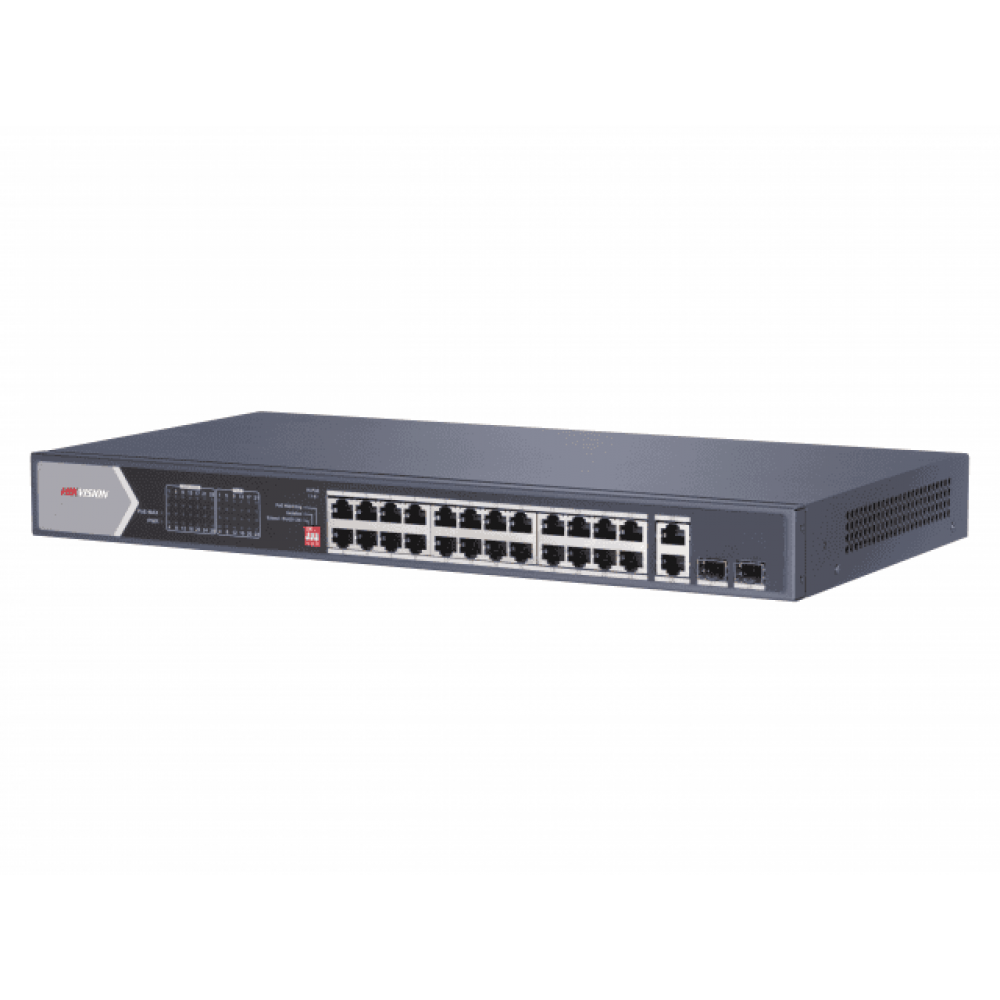 DS-3E0528HP-E. Коммутатор с питанием POE. Hikvision