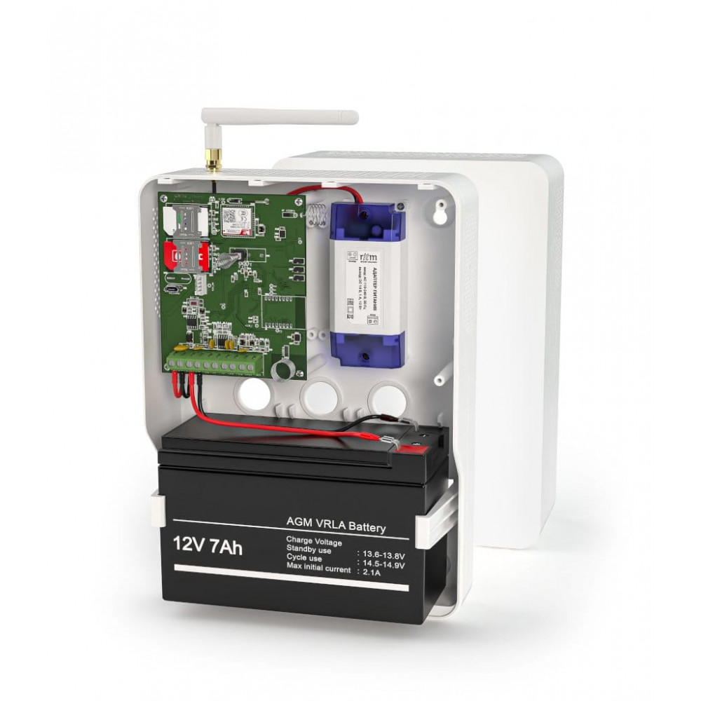 Контакт GSM-14А v.3 (в корпусе под АКБ 1,2-7Ач с БРП 12V 1А). Панель охранная радиоканальная. Ритм