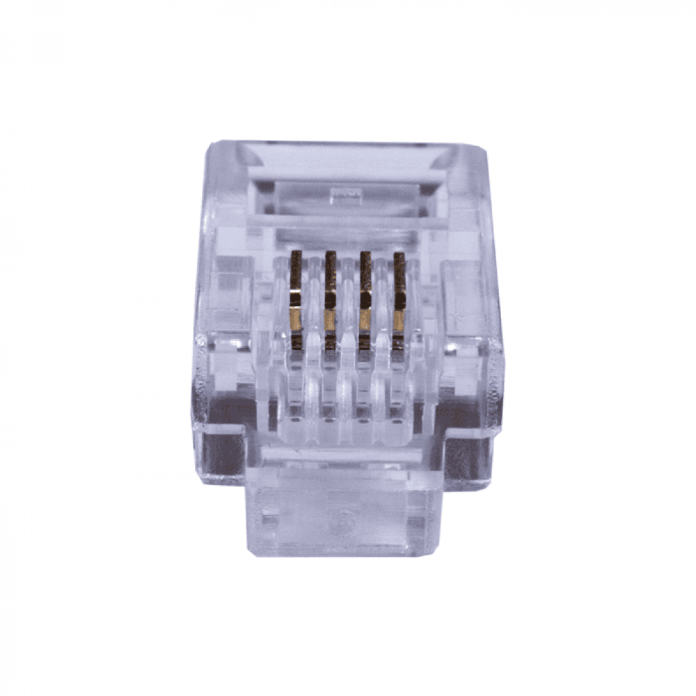 Коннекторы 4P4C (RJ-11) (100шт) (10-0229). Телефонный разъем 4P4C (RJ-11). SUPRLAN