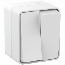 AtlasDesign PROFI54 выключатель 2-клавишный, открытой установки, белый (ATN540151). Выключатель. Systeme Electric