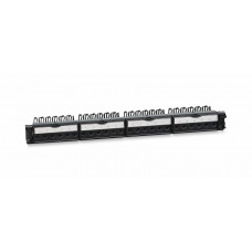 PL-24-KJ-RJ45-Cat.6a-180T (11832c). Патч-панель 19 (1U), 24 порта RJ-45, категория 6a, с задним кабельным организатором. CABEUS