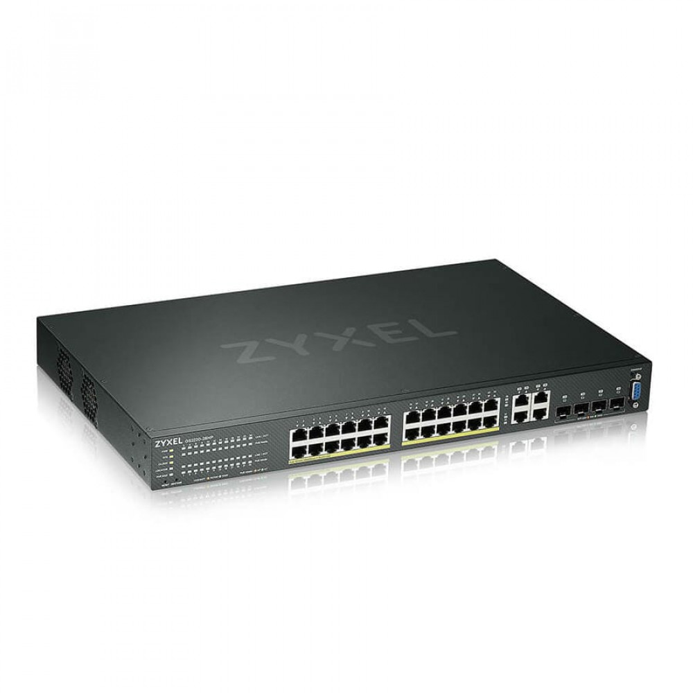 GS2220-28HP-EU0101F. Гибридный L2 коммутатор PoE+. ZYXEL